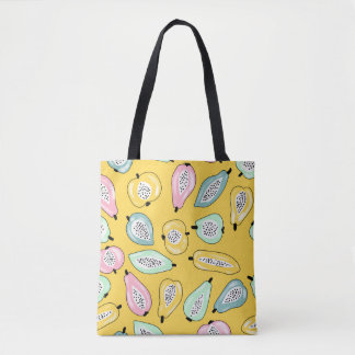Bolsa Tote Frutas Tropicais: Padrão de Impressão vibrante