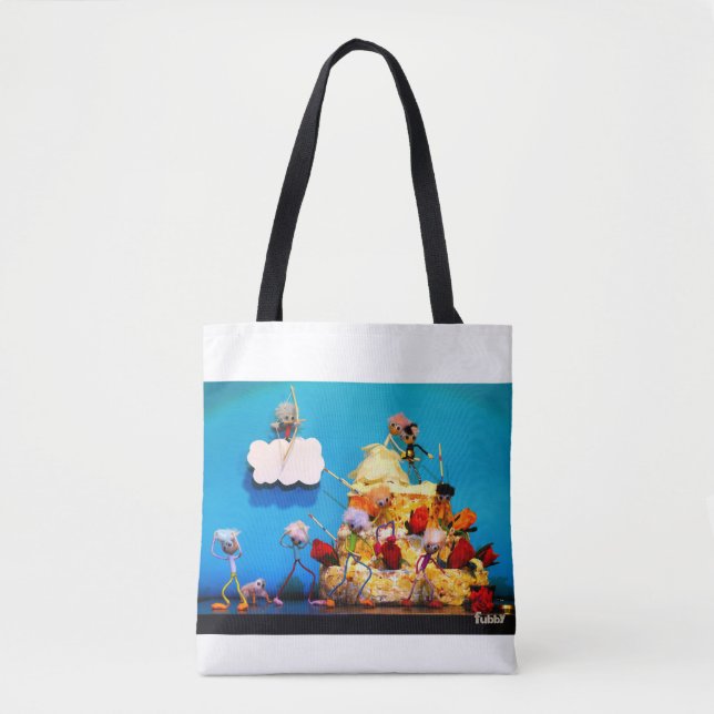 Bolsa Tote Fubby bruiloft met cupido die voor liefde zorgt. (Frente)