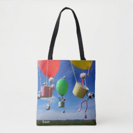 Bolsa Tote Fubby's in luchtballonnen die op avontuur gaan.