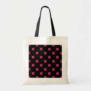Bolsa Tote Fúchsia cruza pontos a preto