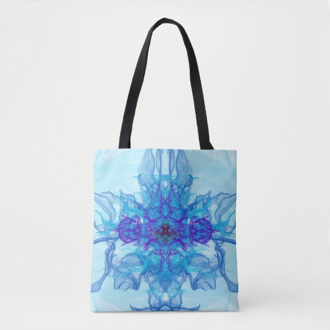 Bolsa Tote FUMAÇA AZUL - Arte Fractal - (Frente)
