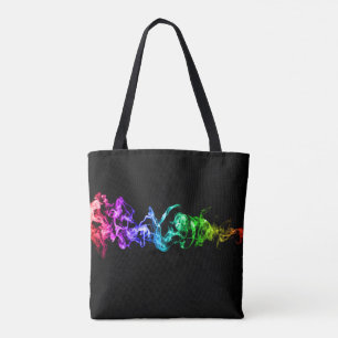 Bolsa Tote Fumo abstrato colorido - um arco-íris na