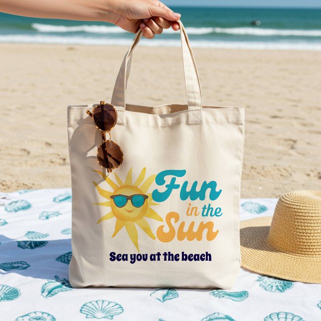 Bolsa Tote ☀️Fun in the Sun Tropical Beach Quote (Criador carregado)