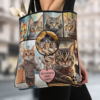 Bolsa Tote Fun Multi Photo Collage Cat Lover