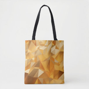 Bolsa Tote Fundo 3d de polígono design de ouro moderno de lu
