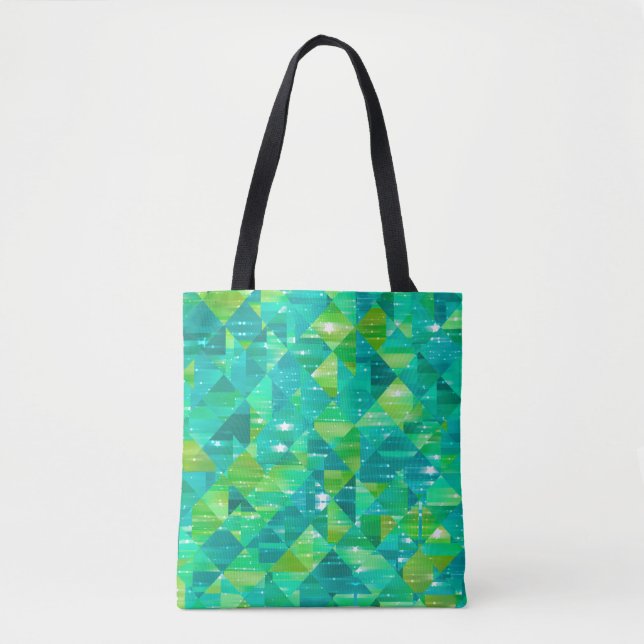 Bolsa Tote fundo abstrato. mosaico verde (Frente)