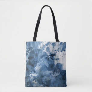 Bolsa Tote Fundo azul abstrato da aguarela