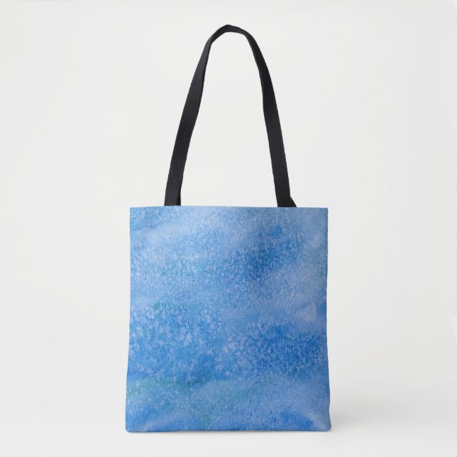 Bolsa Tote Fundo azul da aguarela (Frente)