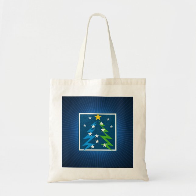 Bolsa Tote fundo azul da Hora de Natal (Frente)