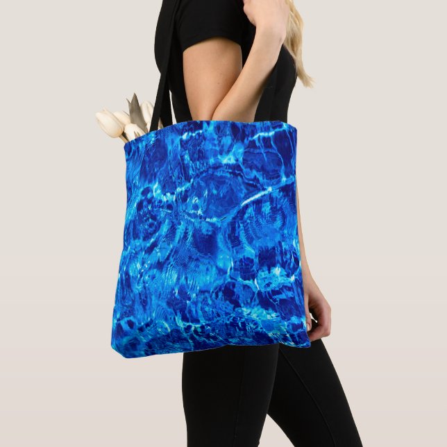 Bolsa Tote Fundo Azul E Branco (Close Up)