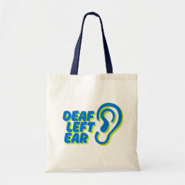 Bolsa Tote fundo branco de ouvido esquerdo surdo
