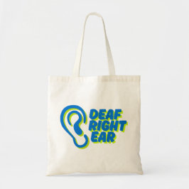 Bolsa Tote fundo branco de ouvido surdo