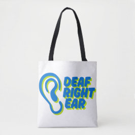 Bolsa Tote fundo branco de ouvido surdo