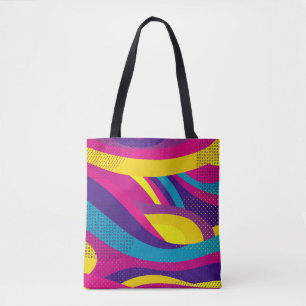 Bolsa Tote Fundo brilhante colorido geométrico criativo com