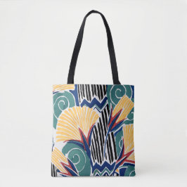 Bolsa Tote Fundo com padrão de flores estéticas