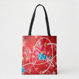 Bolsa Tote fundo de abstrato, modelo de química do molec