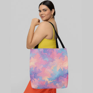 Bolsa Tote Fundo de abstrato vibrante com padrões giratórios