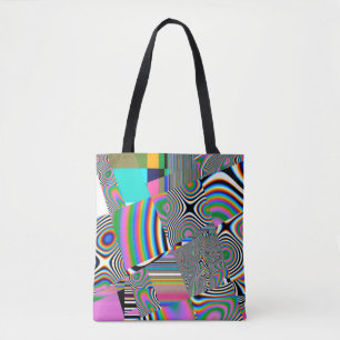 Bolsa Tote Fundo de abstrato vibrante. Padrão colorido. Geo