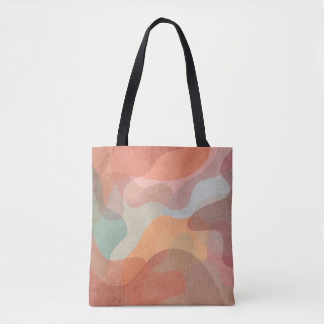 Bolsa Tote Fundo de Blobs Pastel Sobrepostos Abstratos (Frente)