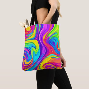 Bolsa Tote Fundo de cores vibrantes: Arte inicial do desenho