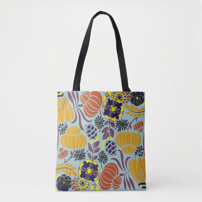 Bolsa Tote fundo de design floral (Frente)