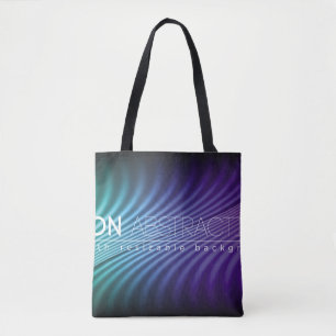 Bolsa Tote Fundo de linhas neon brilhantes com estilo 80s1980