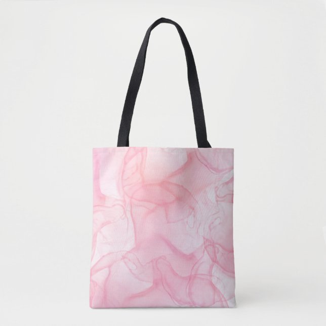 Bolsa Tote Fundo de mármore rosa, fundo de arte fluida (Frente)