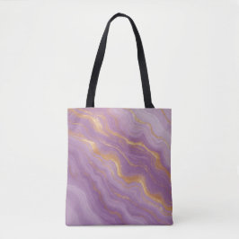 Bolsa Tote Fundo de Mármore Roxo com Veias Douradas