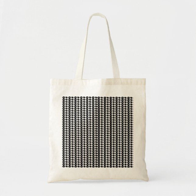 Bolsa Tote Fundo de pontos de Abstrato branco e preto impress (Frente)