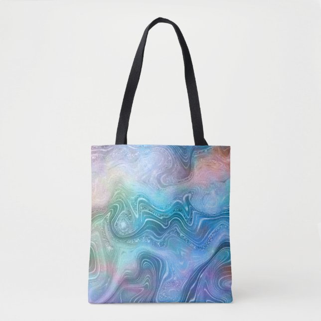 Bolsa Tote Fundo de textura de pedra de mármore líquido abstr (Frente)