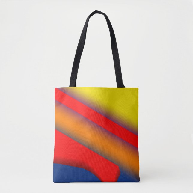 Bolsa Tote Fundo de textura simples de abstrato azul-amarelo (Frente)