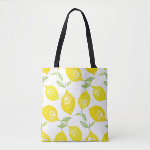 Bolsa Tote Fundo do desenho da fruta tropical de rabisco dese