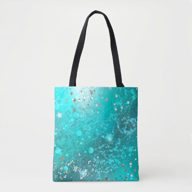 Bolsa Tote Fundo do Mint Turquoise Foil (Frente)