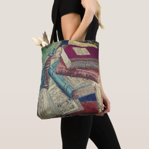 Bolsa Tote Fundo dos Livros Vintage