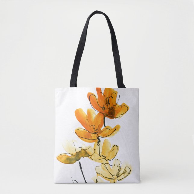 Bolsa Tote Fundo floral abstrato (Frente)
