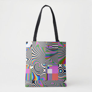 Bolsa Tote Fundo Geométrico Vibrant Digital Abstrato