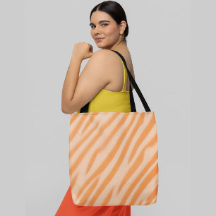 Bolsa Tote Fundo listrado de cor laranja e branca