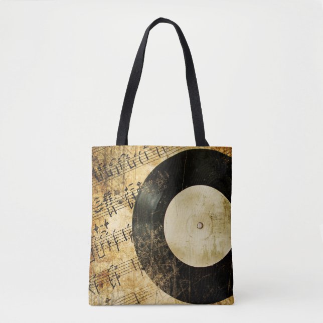 Bolsa Tote fundo musical de vintage (Frente)