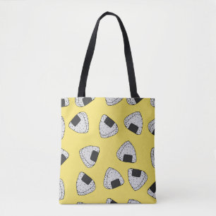 Bolsa Tote Fundo Onigiri (bola de arroz japonesa). Sem costur