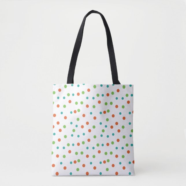 Bolsa Tote Fundo perfeito com padrão de bolinhas. Polka  (Frente)