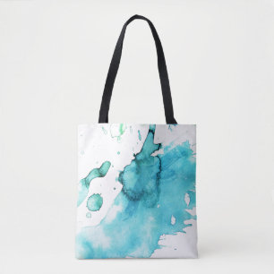 Bolsa Tote Fundo pintado mão 2 2 da aguarela abstrata