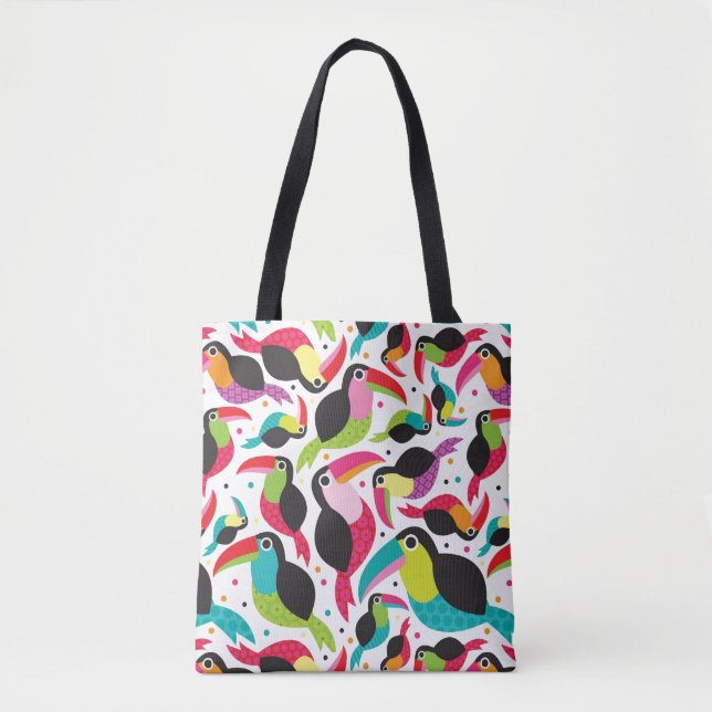 Bolsa Tote fundo toucan exótico do pássaro de Brasil (Frente)