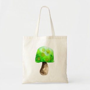 Bolsa Tote Fungos fofinhos cor d'água do Cogumelo Verde