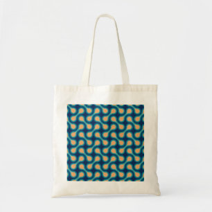 Bolsa Tote Funky 1970s Círculo Gráfico Metaball Barbell Azul
