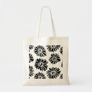 Bolsa Tote Funky Black e white floral