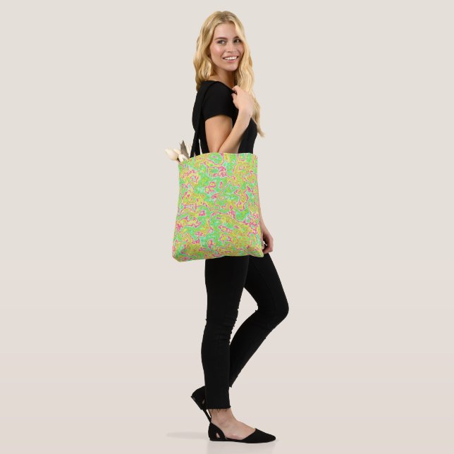 Bolsa Tote Funky Groovy Retro Bold Neon Hippie Trippy Marble (No(a) Modelo)
