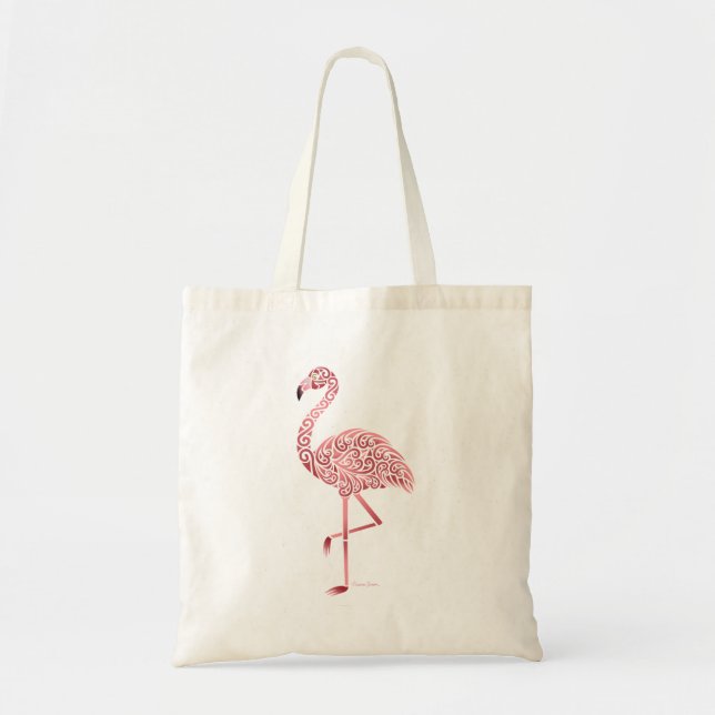 Bolsa Tote Funky Pink Tribal Flamingo (Frente)