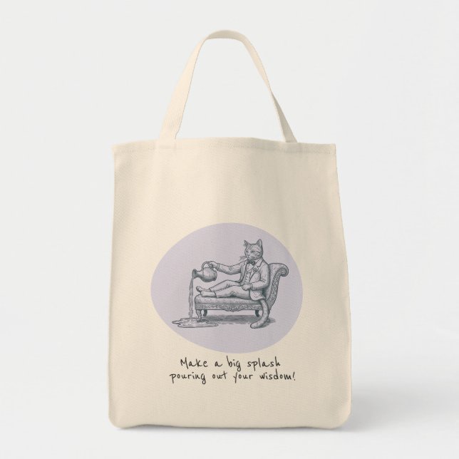 Bolsa Tote Funny Aquarius Zodiac Cat Tote Bag (Frente)