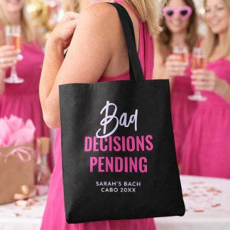 Bolsa Tote Funny Bachelorette Tequila Bad Decisions Gift