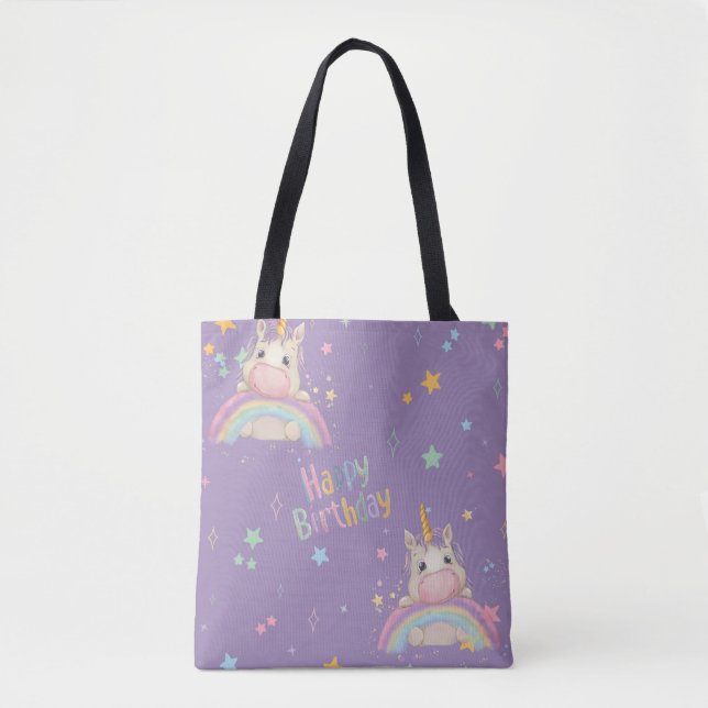 Bolsa Tote Funny Birthday Unicorn (Frente)